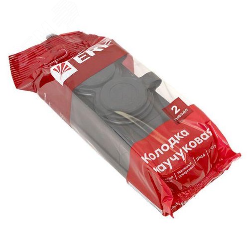 Роз. двухмест. с защит. крышками каучуковая 230В 2P+PE 16A IP44 EKF DIY (RPS-018-16-230-44-r) - фото 10