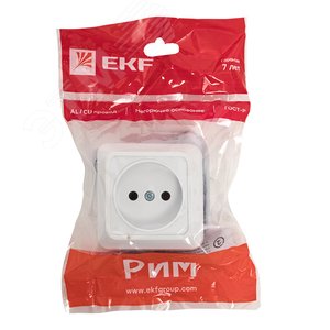 Рим Розетка 10А без заземления белая 2
