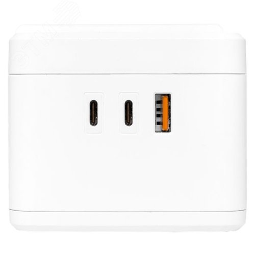 Удлинитель куб 2 гнезда 1USB + 2 Type C с быстрой зарядкой, подставкой под телефон и ночником 1, 3 метра 1 мм2 - фото 8