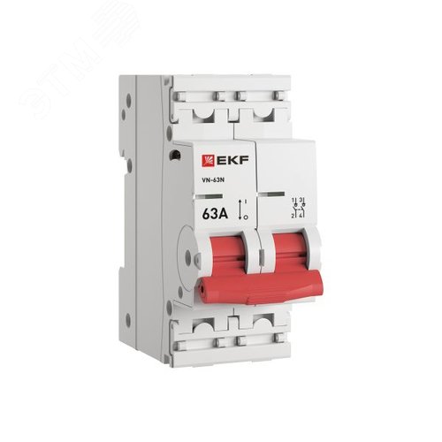 Выключатель нагрузки (ВН) двухполюсный 2P 63А ВН-63N S63263 PROXIMA EKF - EKF