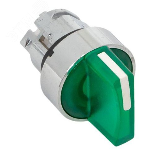 Механизм переключателя исполнительный XB4 зеленый на 2 положения возвратный без фиксации с подсветкой с короткой ручкой PROxima 7