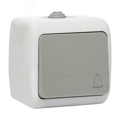 Кнопка звонка Мурманск 1-клавишная 10А IP54 серая - EKF