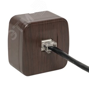 Розетка RJ-45 1-местная ОП Минск 1А 120В темное дерево 3