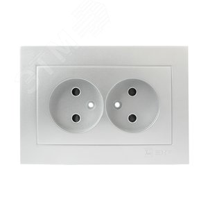 Валенсия лицевая панель розетка 2-местной б/з 10А сталь с защ. штор. EKF PROxima (ESR10-L-102-30) 2
