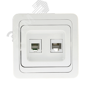 Лондон Розетка RJ45+Phone белая (EEK00-135-10) - EKF