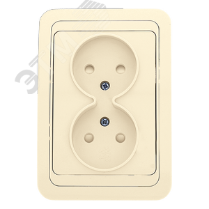 Розетка Лондон двухместная без заземления 10А бежевая с защитными шторками (EER10-102-200)