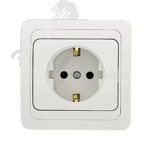 Лондон Розетка 1-местная с заземлением 16А белая EKF PROxima | EER16-028-10 | EKF