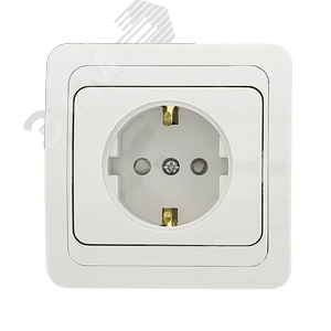 Лондон Розетка 1-местная с заземлением 16А белая с защ. штор. EKF PROxima | EER16-028-100 | EKF