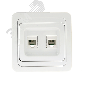 Лондон Розетка двойная телефонная Phone белая