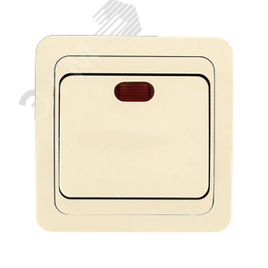 Лондон Выключатель одноклавишный с индикатором 10А бежевый (EEV10-121-20)