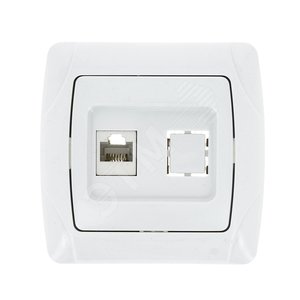 Мадрид Розетка компьютерная RJ45 белая (EIK01-035-10) - EKF