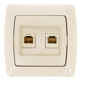 Мадрид Розетка RJ45+Phone бежевая - EKF