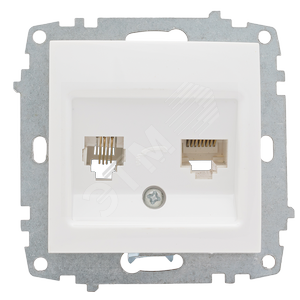 Механизм розетки Милан RJ-45+Phone белый без рамки - EKF
