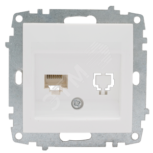 Механизм розетки Милан RJ-45 одноместной белый без рамки - EKF
