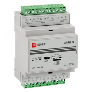 Контроллер базовый ePRO удаленного управления     6вх4вых 230В WiFi GSM EKF PROxima (ePRO-6-4-230-WG) - EKF