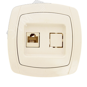 Париж Розетка RJ45 1A 120В бежевая - EKF