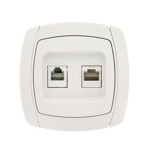 Париж Розетка RJ45+Phone 1A 120В белая (ESK01-135-10) - EKF