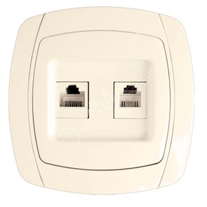 Париж Розетка RJ45+Phone 1A 120В бежевая (ESK01-135-20) - EKF