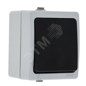 Выключатель Венеция кнопочный 10А IP54 серый (EVV10-045-30-54) - EKF