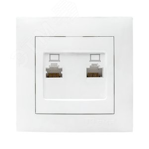 Валенсия розетка компьютерная RJ-45 2-местная белая - EKF