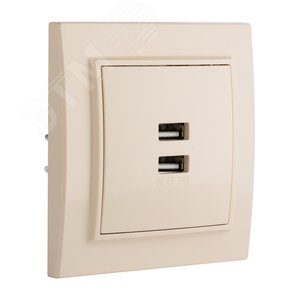 Розетка Минск USB 2-местная СП 2,1А бежевая 2