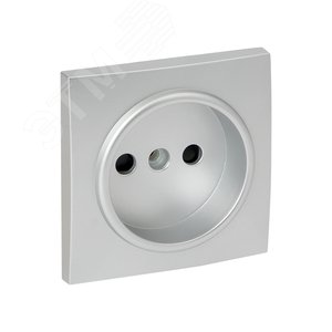 Валенсия лицевая панель розетки 1-местной б/з 10 А сталь с защ. штор.