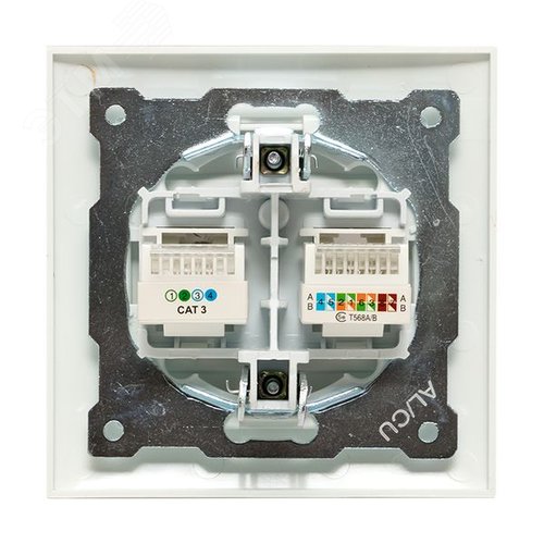 Валенсия розетка RJ-45+RJ11 2-местная белая - фото 6