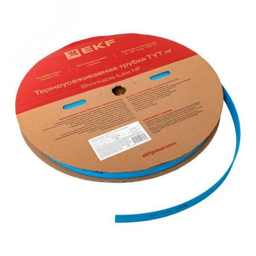 Трубка термоусаживаемая ТУТ нг 16/8 синяя рулон PROxima 4