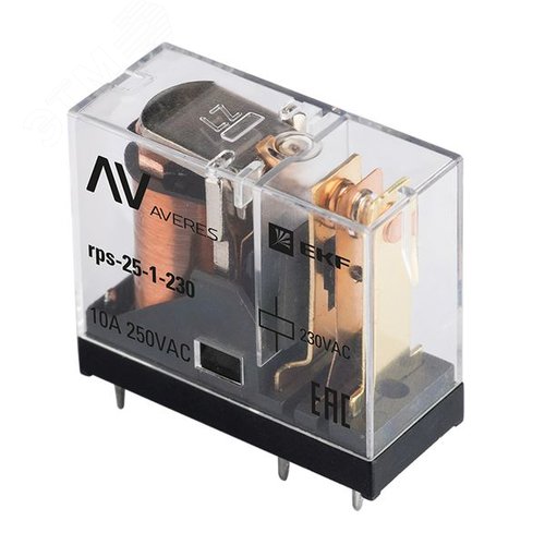 Реле промежуточное РП slim 25/1 10A 230В AC AVERES - EKF
