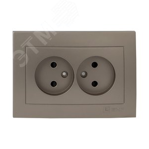 Валенсия лицевая панель розетка 2-местной б/з 10А кашемир с защ. штор.