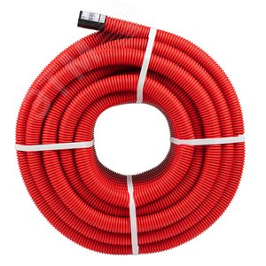 Труба гофрированная двустенная ПНД d 40 с зондом (50 м) красная, 2