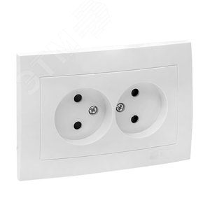 Валенсия розетка 2-местная б/з 10А белая с защ. штор. 2