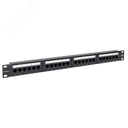 Патч-панель TERACOM 19' Cat.5E 1U неэкранированная UTP 24 порта RJ-45 110 IDC | TRC-PPNL-5EUTP-1U24 | EKF - EKF