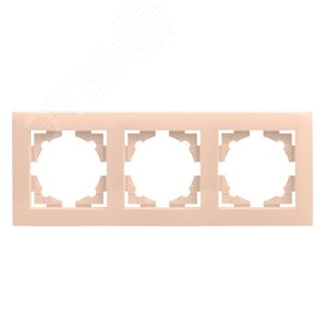 Валенсия рамка 3-местная кремовая 2