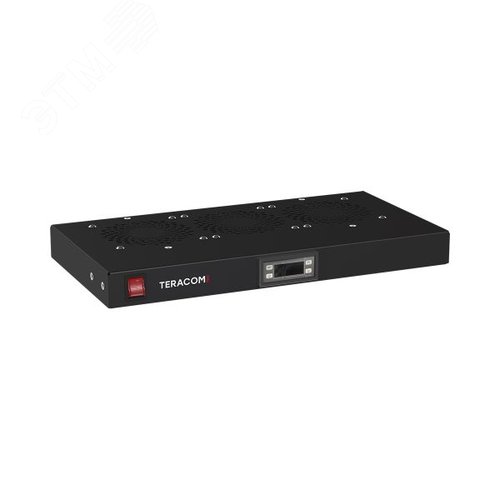 Блок охлаждения TERACOM PRO 1U 3 вентилятора с выключателем и электронным термостатом чёрный - EKF