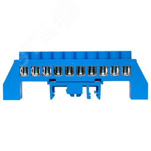 Шина 0 N (8х12мм) 10 отверстий латунь синий нейлоновый корпус комбинированный розничный стикер PROxima 2