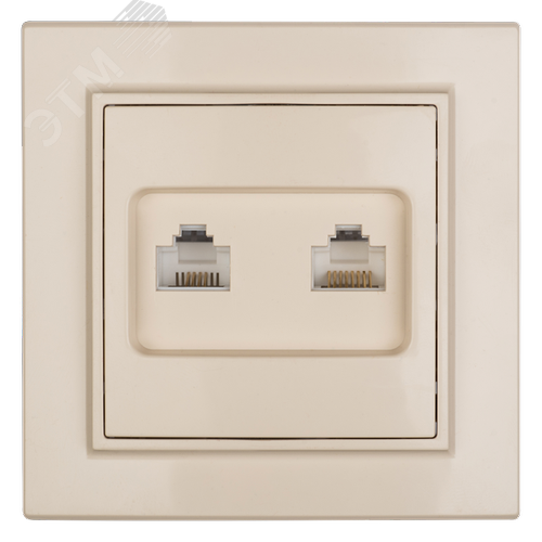 Розетка RJ-45 Минск двухместная СП бежевая - фото 3