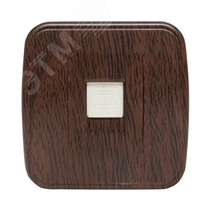 Розетка Phone 1-местная ОП Минск темное дерево 3