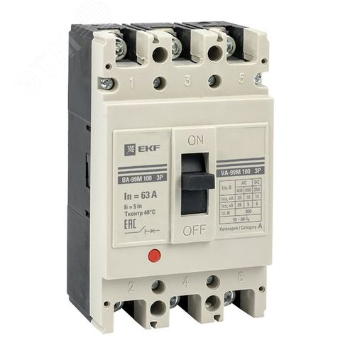Выключатель автоматический ВА-99М 100/40А 3P 5In 35кА EKF PROxima - EKF