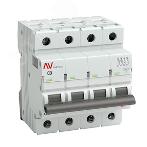 Выключатель автоматический AV-6 4P 3A (C) 6kA AVERES