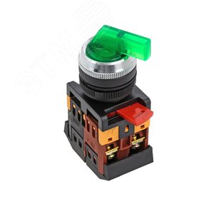 Переключатель ANLC-22 3 полюса зеленый с подсветкой 380В (psw-anlc-3p-g-380) - EKF