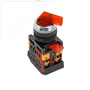 Переключатель ANLC-22 3 полюса красный с подсветкой 380В (psw-anlc-3p-r-380) - EKF