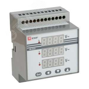 Вольтметр VM-DG33 цифровой на DIN трехфазный - EKF