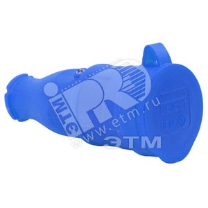 Розетка переносная 2Р+Е 16 IP44 синяя (31.01.304.0900) - Tplast
