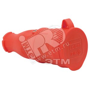 Розетка переносная 2Р+Е 16 IP44 красная (31.01.304.1600) - Tplast