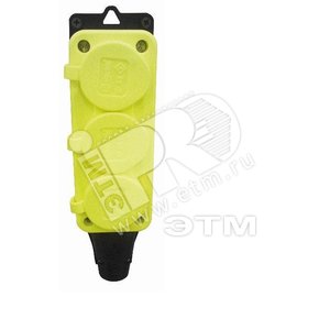 Колодка тройная с заглушками 2Р+Е 16А IP44 желтая - Tplast