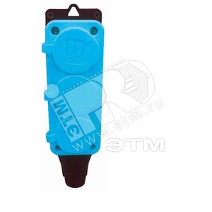 Колодка тройная с заглушками 2Р+Е 16А IP44 синяя (31.01.308.0900) - Tplast