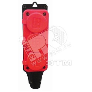 Колодка тройная с заглушками 2Р+Е 16А IP44 красная (31.01.308.1600) - Tplast