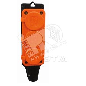 Колодка тройная с заглушками 2Р+Е 16А IP44 оранжевая (31.01.308.2300) - Tplast
