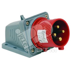 Вилка силовая 15 3P+E 4x16 380-415V наклонная наружная - Tplast